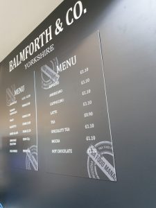 setting up a coffee shop - menu