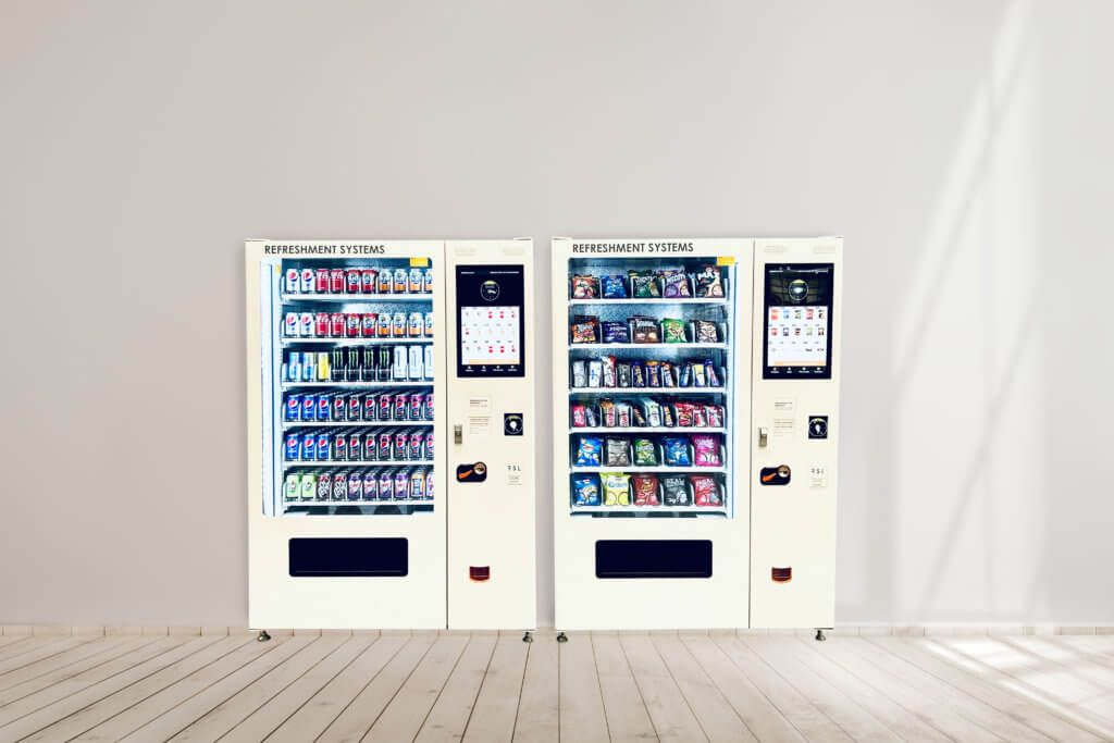 XY drink and snack  VendSmart Media intelligent vending machine multi product vending option cart RSL Refreshment Systems