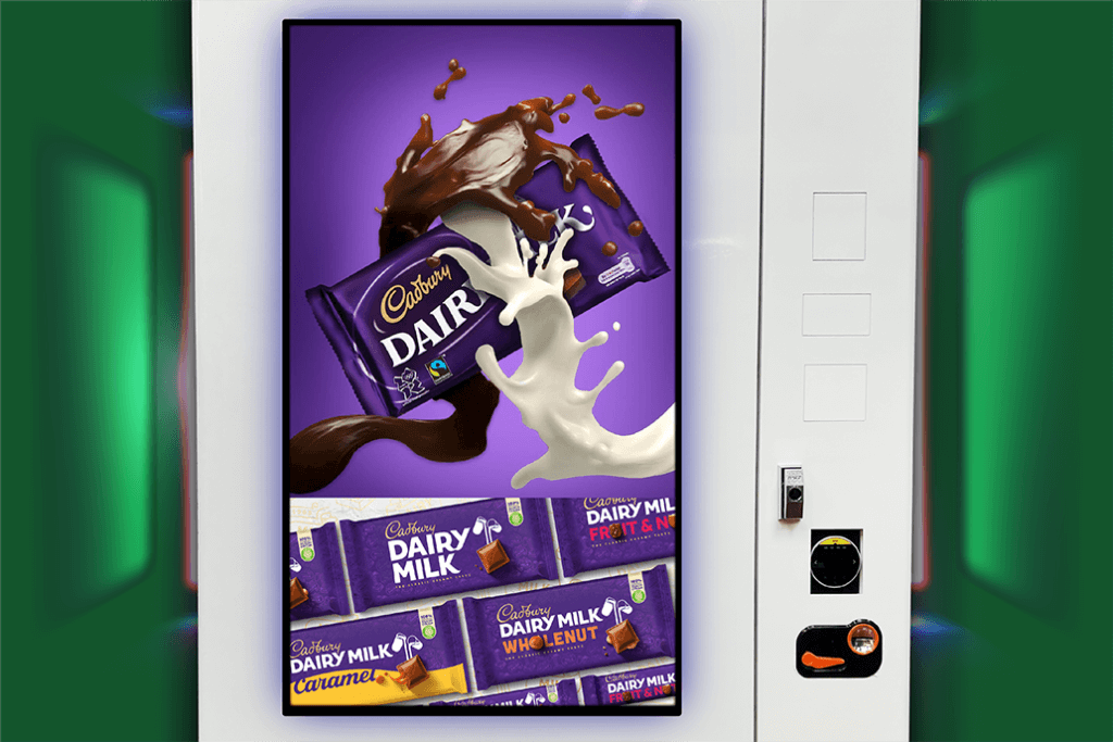 VendSmart Optic Media (Webiste image) smart vending machines RSL Smart vending machine for advertisers large 49 inch display