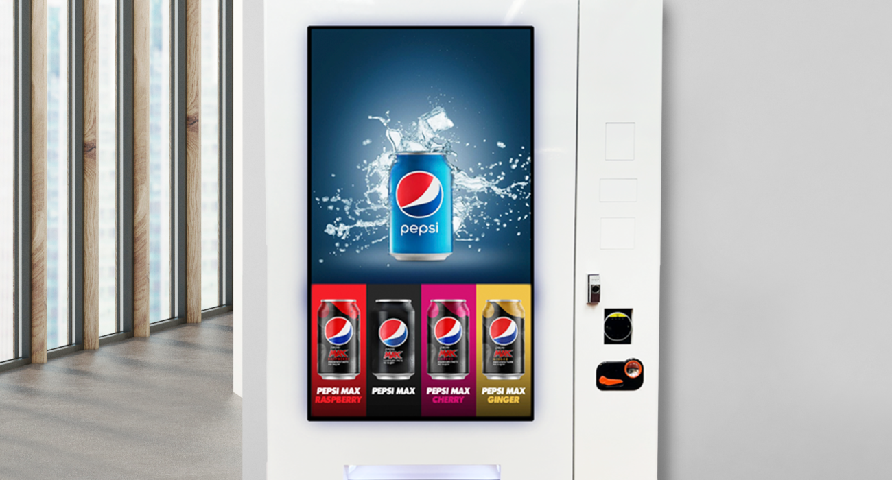 Full screen vending machine