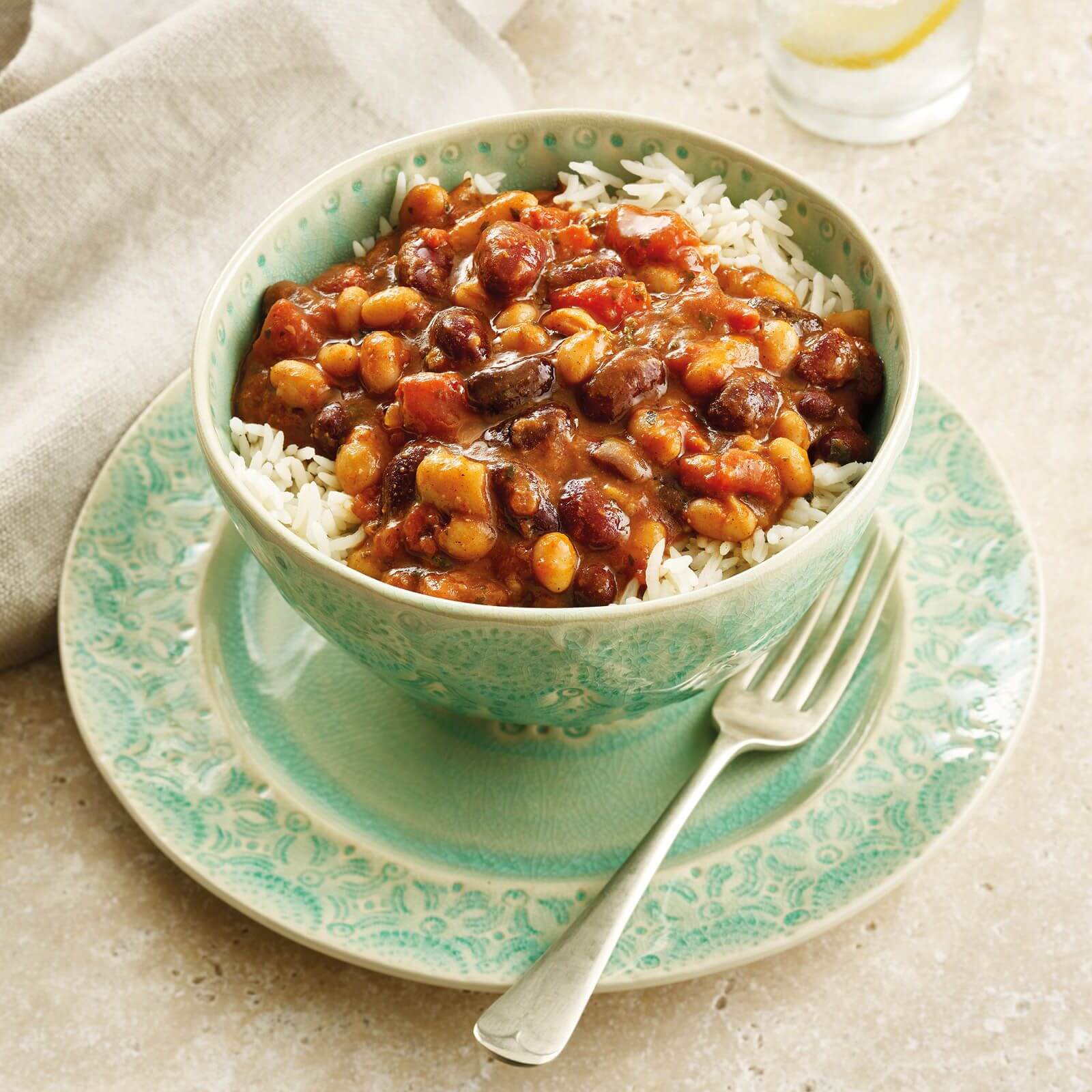 Three Bean Chilli and Rice OF