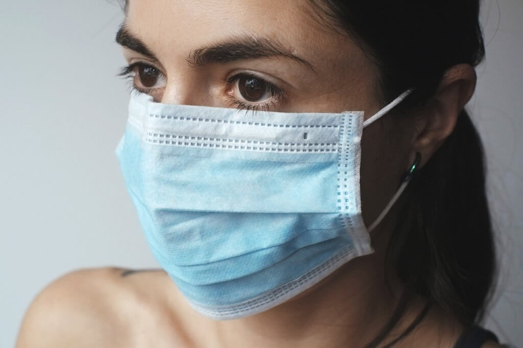 Woman wearing face mask Protective clothing